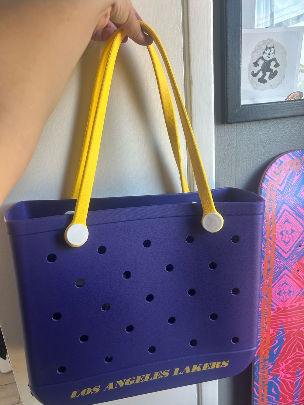 Los Angeles Lakers Croc style Beach Tote Bag - Arena giveaway 4/12/26 with extra